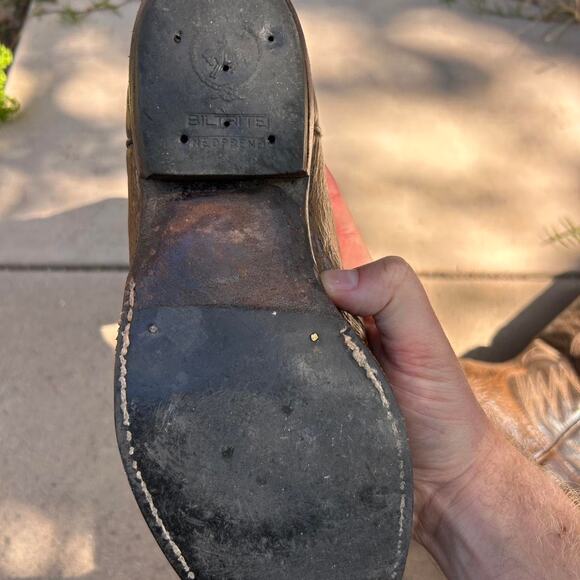 Brown and tan leather cowboy main image 7